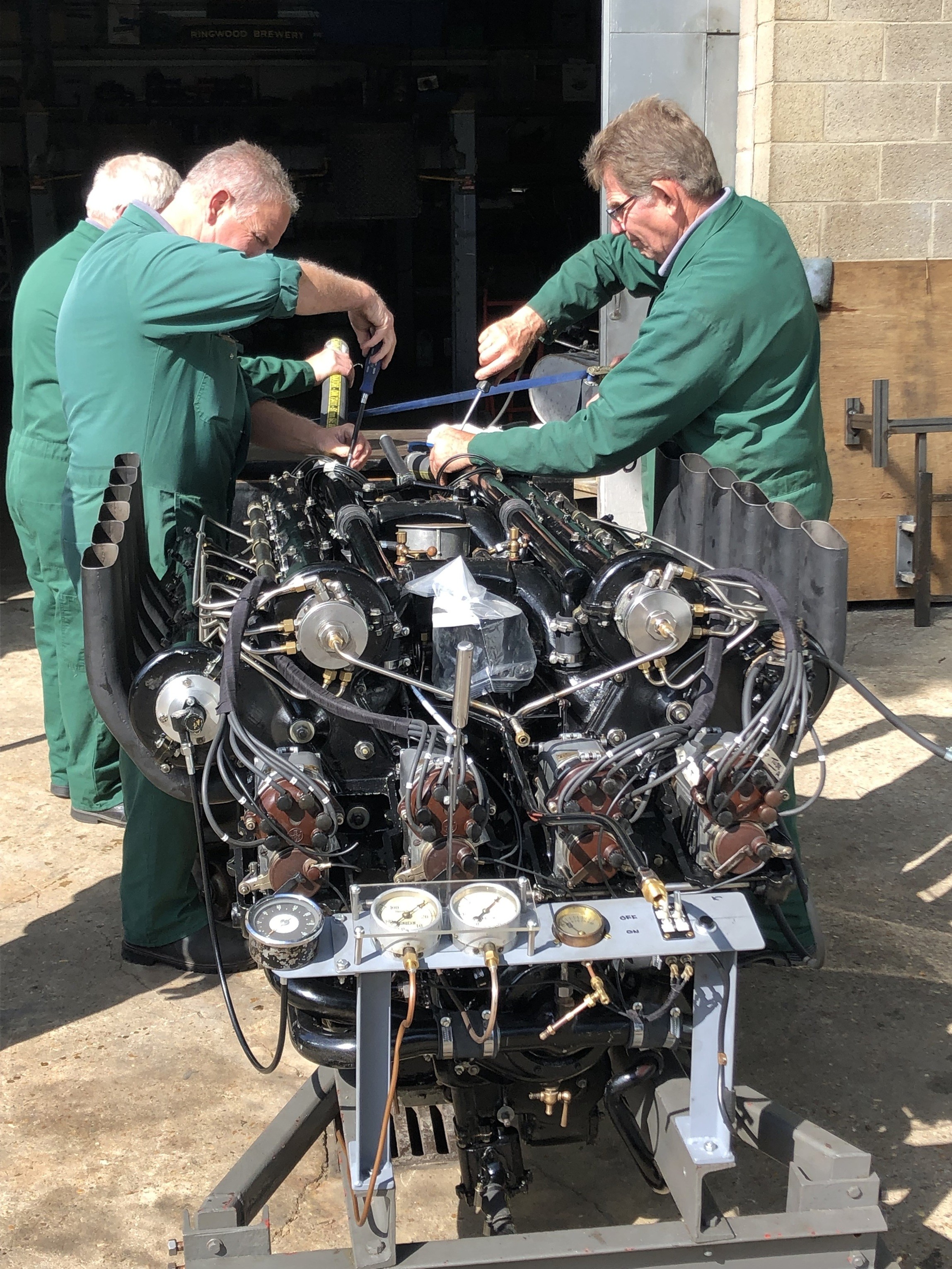National Motor Museum Engineers Prepare Sunbeam 1000Hp Engine On Test Bed