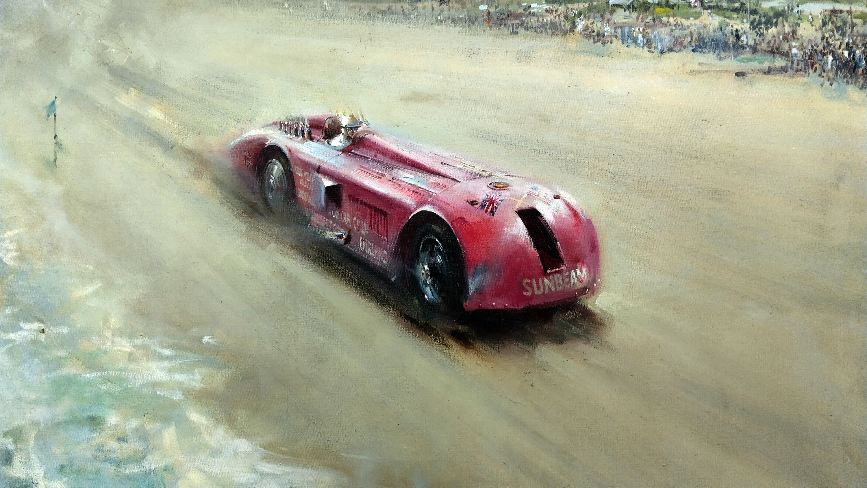 Painting Of The Sunbeam 1000Hp At Dayton Beach In 1927 Detail