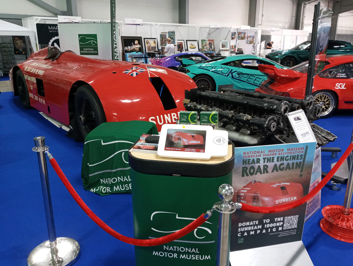  National Motor Museum stand and the Sunbeam 1000Hp at the British Motor Show