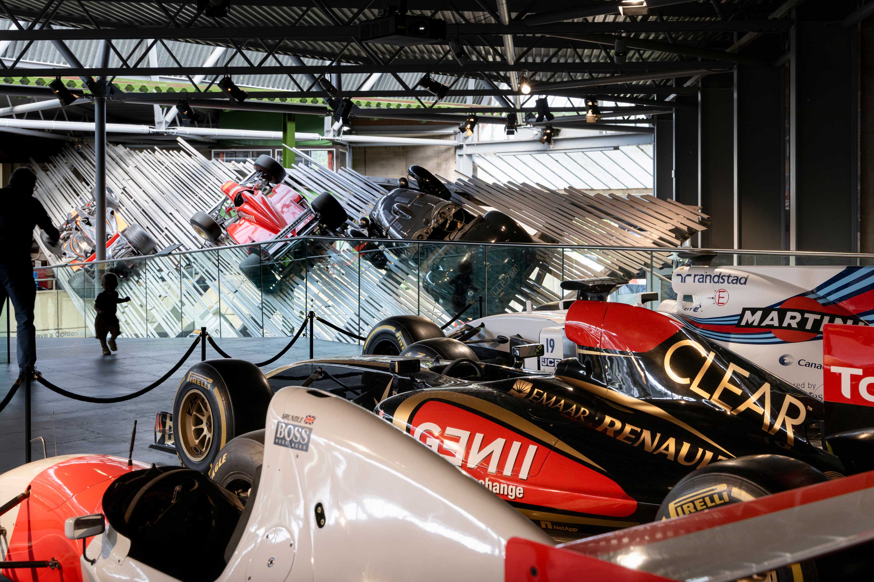 F1 cars in the Driving Change gallery, National Motor Museum